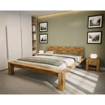 Postel Postel Aalborg 140x200 cm masiv dub - rustical + rošt ZDARMA