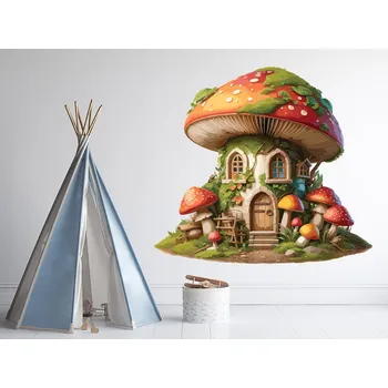 Samolepící dekorace Kouzelná muchomůrka samolepka na zeď arch 45 x 40 cm