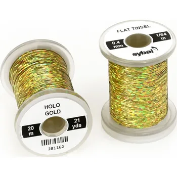 Plochá lametka Sybai Flat Tinsel 0,4mm Holographic Gold