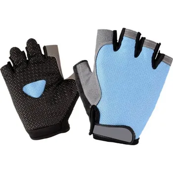 Cyklistické rukavice Cyklistické rukavice polodlouhé - světle modré,XL