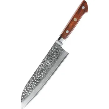 Kuchyňský nůž The Knife Brothers Palisandr hammered santoku damaškový nůž 7\"