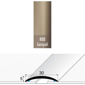 Podlahová lišta PROFIL Team Přechodová lišta 30 mm oblá samolepící E02 šampaň