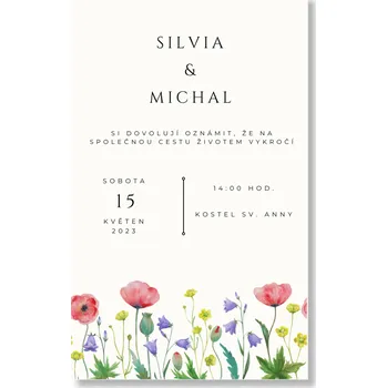 Party nádobí Personal Oznámení - Luční květiny Zvolte množství: od 11 ks do 30 ks