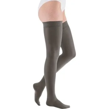 Dámské punčochy Stehenní punčochy mediven elegance II.KT—S lemem basic, velikost 7+, barva grey, délka normal, se špicí