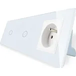 WELAIK dotykový vypínač 2 x ř.1+zásuvka A8FW- bílá set.