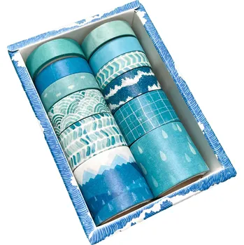 Sada 12 washi pásek, modré