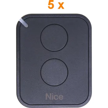Dálkový ovladač vrat Nice FLO2RE dálkový ovladač dvoutlačítkový na vrata a brány Nice Flo2R-E, náhrada za Nice FLOR-S, sada 5 ks