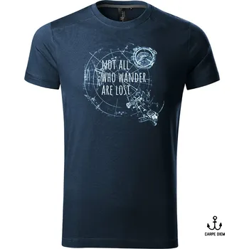 CarpediemBoat Námořnické triko Not all Who wander ARE LOST Barva: Modrá, Velikost: L