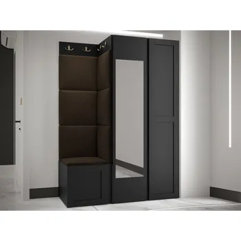 Předsíňová stěna Předsíňová sestava Terospito XXIV, Barva: černá, Barva látek:: Manila 04 MIRJAN 5903211230325