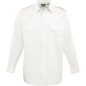 Premier Workwear Unisex pilotní košile s dlouhým rukávem PR210 White 37 (14H)