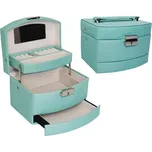 Stylová šperkovnice samovýjížděcí – zelená – elegantní a praktická zelená šperkovnice pro šperky a doplňky