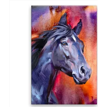 Obraz Obraz na plátně - Černý hřebec - 40x60 cm - CZ výroba