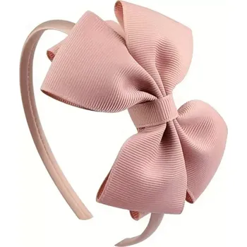 Dětská vlasová čelenka s mašličkou starorůžová (Vlasové doplňky )