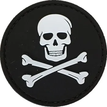 Nášivka WARAGOD nášivka Jolly Roger PVC Patch Black and White