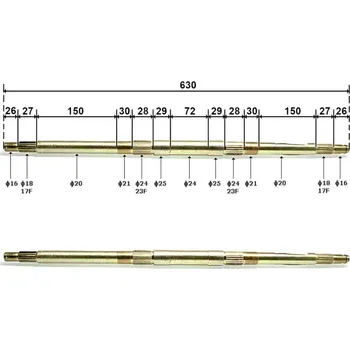 Dětské vozidlo Zadní náprava pro ATV 125CC zlatá