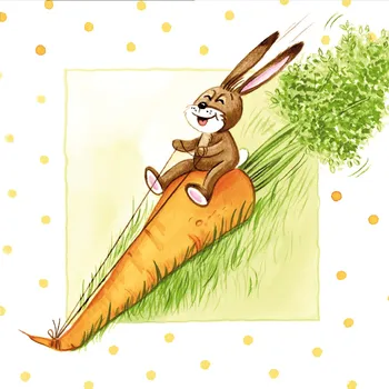 Papírový ubrousek Ubrousky Velikonoční 25 x 25 cm, mrkev