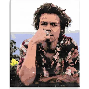 Diamantové malování Diamantové malování - Harry Styles 04 - 40x50 cm, bez dřevěného rámu - CZ výroba