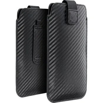 Pouzdro na mobilní telefon Univerzální kapsička Forcell POCKET Carbon 158 × 90 mm (Univerzální pouzdro Forcell POCKET Carbon – karbonový vzor, suchý zip, systém PULL-UP, rozměr 158 × 90 mm)