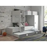 Patrová postel Tomson 2, Barva: Bílá + Šedý lesk + Bílý lesk MIRJAN 5902928926439