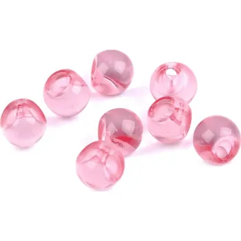 Knoflík Plastový transparentní korálek / knoflík Ø13 mm 10 g - 2 růžová světlá