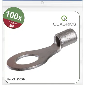 Kabelové oko Quadrios 23C514 kulaté kabelové oko Průřez (max.)=6 mm² Ø otvoru=8.5 mm bez izolace 100 ks