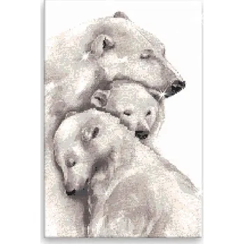 Diamantové malování Diamantové malování - Láska ledních medvědů - 40x60 cm, bez dřevěného rámu - CZ výroba