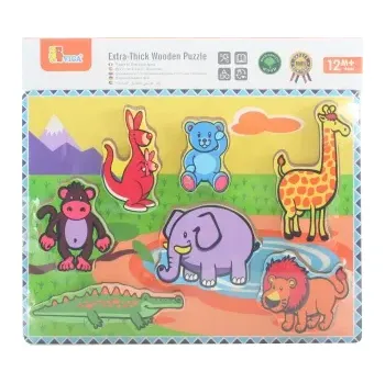 Viga Dřevěná vkládačka extra silná - zvířata