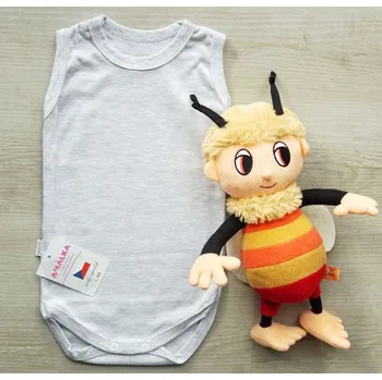 AMÁLKA Šedý bavlněný nátělník body v.68-92 Velikost: 80