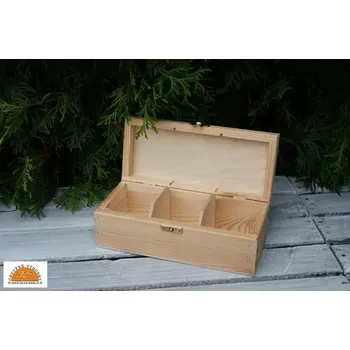 Dárková krabička Dřevěná krabička na čaj 3 se zapínáním