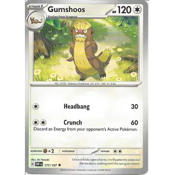Sběratelská karetní hra Pokémon karta Gumshoos 177/197