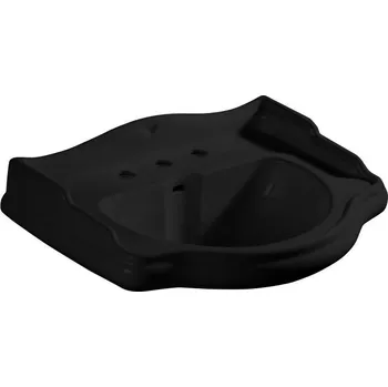 RETRO keramické umyvadlo 73x54cm, 3 otvory, černá mat