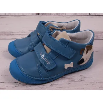 Chlapecké polobotky D.D.step Celoroční kožené boty obuv D. D. step S082-41792 modré s pejskem velikost: 30