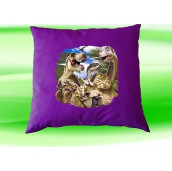 Dekorativní polštářek Polštářek s dinosaury dinosaurus fialový