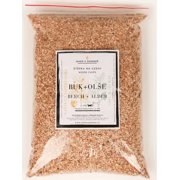 OHENVZAHRADE.CZ Prvotřídní dřevní štěpka 1-3 mm mix buk + olše - 1 kg