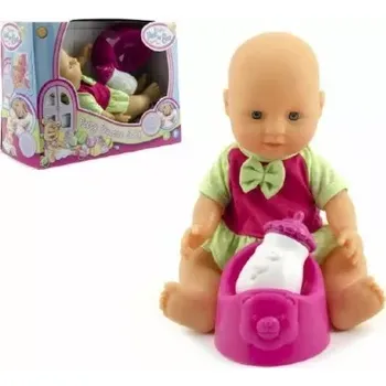 Panenka Teddies Miminko s doplňky 30 cm pijící a čůrající plast v krabici 30 x 22 x 13 cm