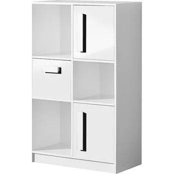 Komoda Komoda 80 Raliv RL07, Barva: bílá / bílý lesk, Barva úchytek: šedá MIRJAN 5902928249453