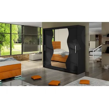 Šatní skříň Skříň Rogano, Barva: černá MIRJAN 5902928876475