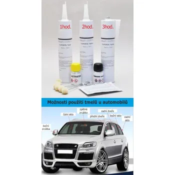 Tmel SAPOFIX 74163 - jednosložkový rychletuhnoucí tmel pro lepení automobilových skel (salám 600 ml / černá / 1ks)