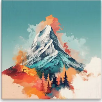 Obraz Obraz na plátně - Hora vystupující z lesů - 40x40 cm - CZ výroba