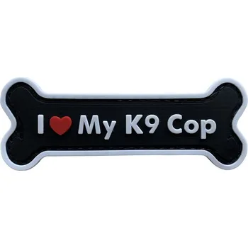 Nášivka WARAGOD I love my K9 Cop PVC nášivka, černá