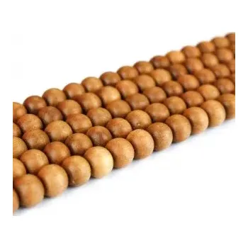 Materiál na výrobu šperku Korálek z bílého santalového dřeva 8 mm