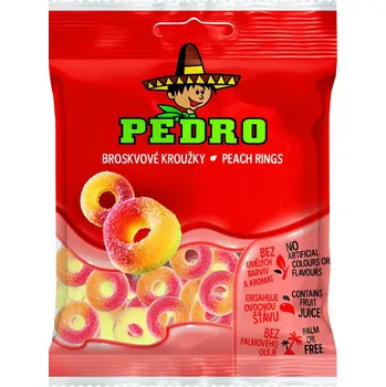Cukrovinka Pedro Broskvové kroužky 80 g
