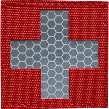 Nášivka WARAGOD nášivka Reflective Fabric Cross Medic Patch Red and White