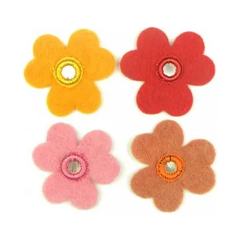 Plstěné kytičky trojlístky – 4ks (Plstěné kytičky trojlístky – 4ks)