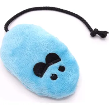 Hračka pro kočku Plyšová hračka pro kočku – myš s bylinkami, modrá Chrastítko: s chrastítkem, Bylinky: šanta kočičí