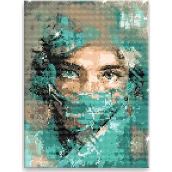Diamantové malování Diamantové malování - Zahalená - 30x40 cm, bez dřevěného rámu - CZ výroba