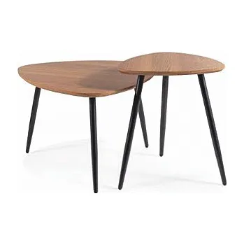 Konferenční stolek Konferenční stolek TINA sada 2 ks ořech / černé nohy