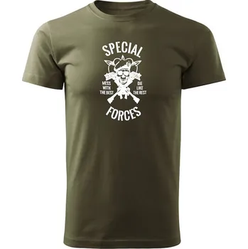 DRAGOWA krátké tričko special forces, olivová 160g/m2