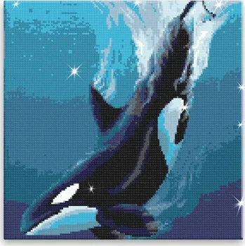 Diamantové malování Diamantové malování - Kosatka - 40x40 cm, bez dřevěného rámu - CZ výroba