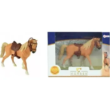 Kůň se sedlem plast 14 cm v krabičce
